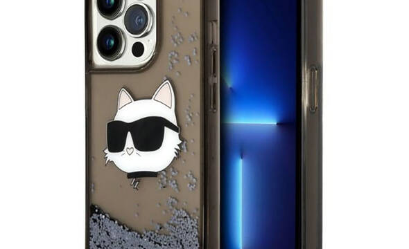 Karl Lagerfeld Liquid Glitter NFT Choupette Head - Etui iPhone 14 Pro Max (czarny) - zdjęcie 1