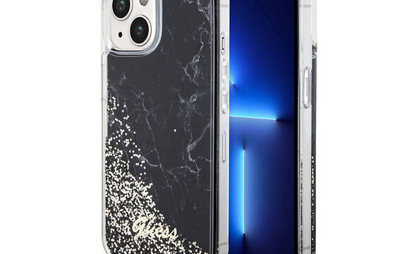 Guess Liquid Glitter Marble - Etui iPhone 14 (Czarny) - zdjęcie 1