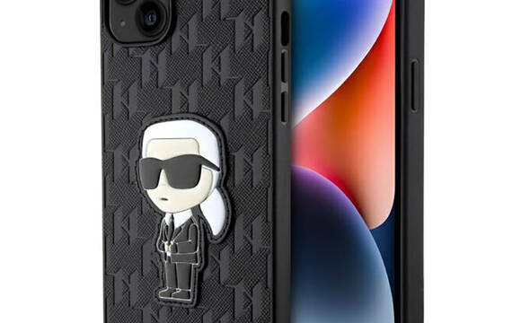 Karl Lagerfeld Saffiano Monogram NFT Ikonik - Etui iPhone 14 Plus (Czarny) - zdjęcie 1