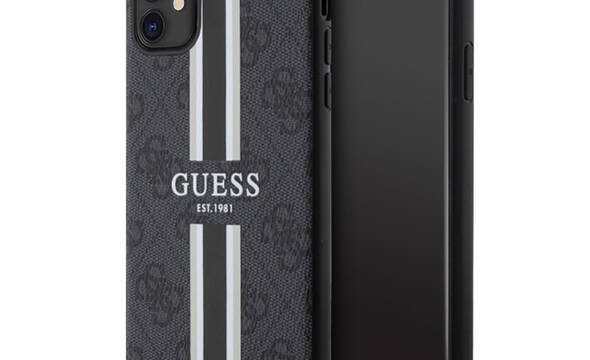 Guess 4G Printed Stripes MagSafe - Etui iPhone 11 (Czarny) - zdjęcie 1