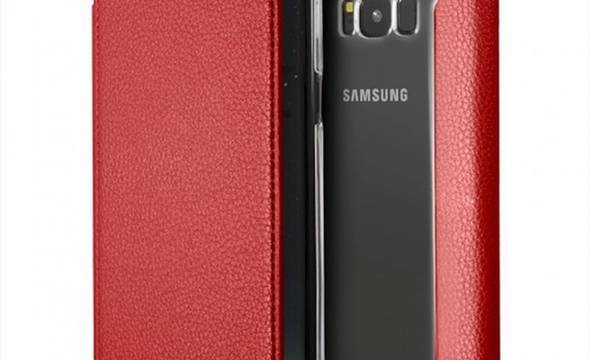 Guess Iridescent Book - Etui Samsung Galaxy S8+ z kieszeniami na karty (czerwony) - zdjęcie 1