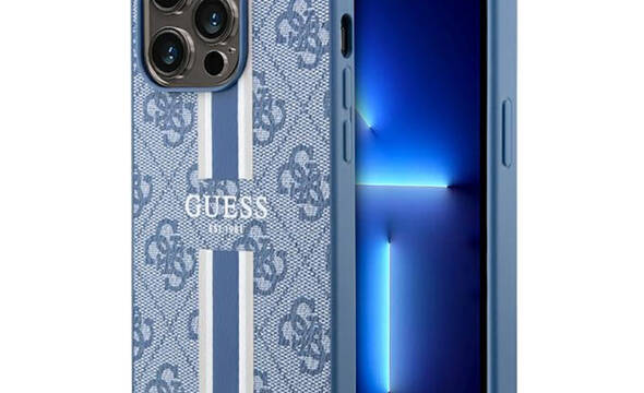 Guess 4G Printed Stripes MagSafe - Etui iPhone 14 Pro (Niebieski) - zdjęcie 1