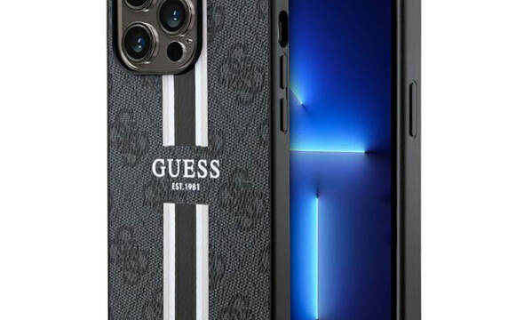 Guess 4G Printed Stripes MagSafe - Etui iPhone 14 Pro Max (Czarny) - zdjęcie 1