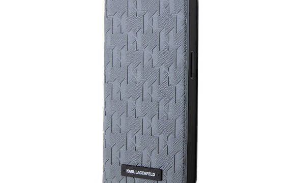 Karl Lagerfeld Booktype Saffiano Monogram - Etui iPhone 14 (Srebrny) - zdjęcie 1