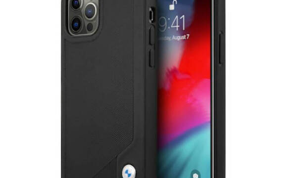 BMW Leather Deboss - Etui iPhone 12 / iPhone 12 Pro (czarny) - zdjęcie 1
