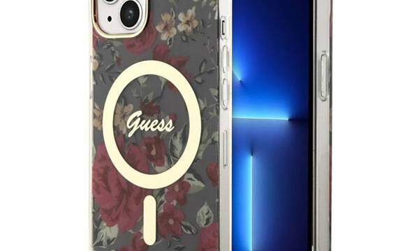 Guess Flower MagSafe - Etui iPhone 14 (Zielony) - zdjęcie 1