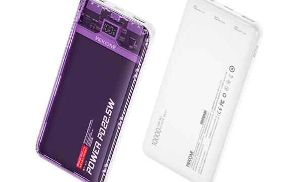 WEKOME WP-353 Vanguard Series - Power bank 10000 mAh PD 20W + QC 22.5W (Fioletowy / Przezroczysty) - zdjęcie 1