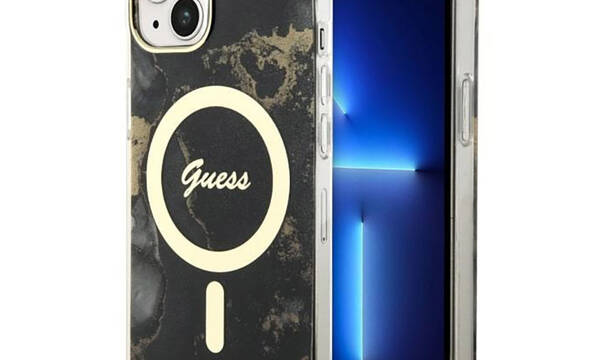 Guess Golden Marble MagSafe - Etui iPhone 14 (Czarny) - zdjęcie 1