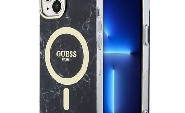 Guess Marble MagSafe - Etui iPhone 14 Plus (Czarny) - zdjęcie 1