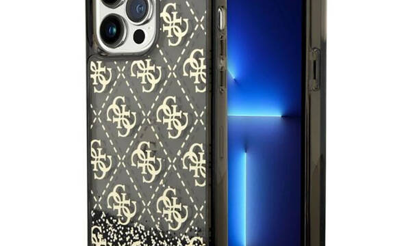 Guess Liquid Glitter Transculent 4G - Etui iPhone 14 Pro Max (Czarny) - zdjęcie 1