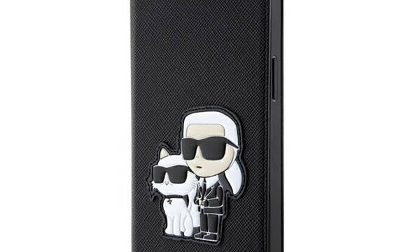 Karl Lagerfeld Booktype NFT Saffiano Karl & Choupette - Etui iPhone 14 Pro (Czarny) - zdjęcie 1