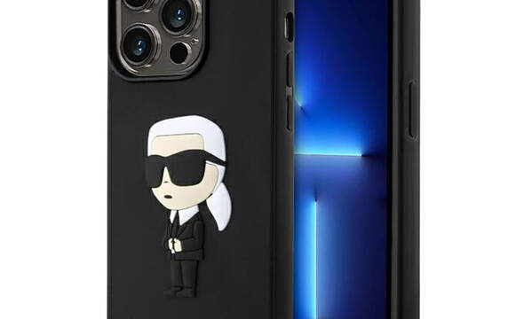 Karl Lagerfeld 3D Rubber NFT Ikonik - Etui iPhone 14 Pro (Czarny) - zdjęcie 1