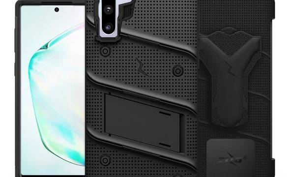 Zizo Bolt Cover - Pancerne etui Samsung Galaxy Note 10 oraz podstawka & uchwyt do paska (Black/Black) - zdjęcie 2