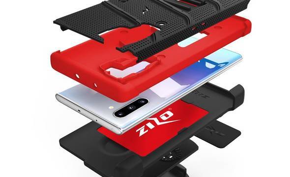 Zizo Bolt Cover - Pancerne etui Samsung Galaxy Note 10 oraz podstawka & uchwyt do paska (Black/Red) - zdjęcie 3