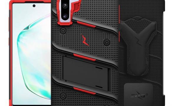 Zizo Bolt Cover - Pancerne etui Samsung Galaxy Note 10 oraz podstawka & uchwyt do paska (Black/Red) - zdjęcie 5