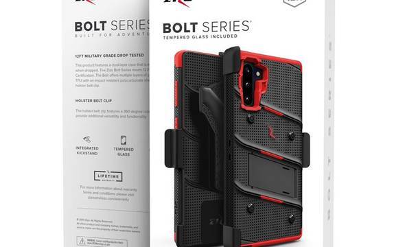 Zizo Bolt Cover - Pancerne etui Samsung Galaxy Note 10 oraz podstawka & uchwyt do paska (Black/Red) - zdjęcie 8