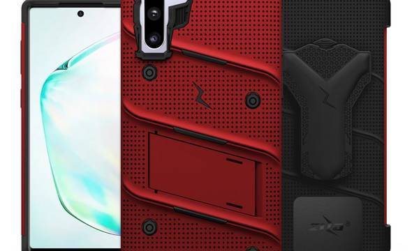 Zizo Bolt Cover - Pancerne etui Samsung Galaxy Note 10 oraz podstawka & uchwyt do paska (Red/Black) - zdjęcie 1
