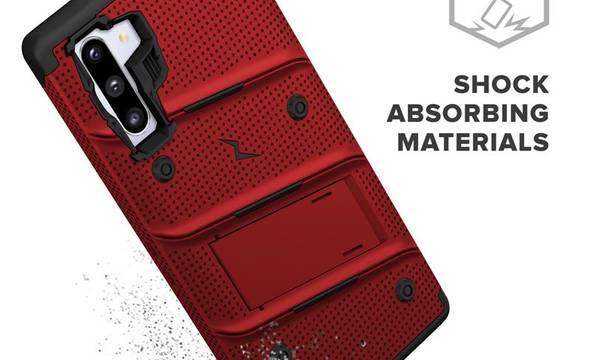 Zizo Bolt Cover - Pancerne etui Samsung Galaxy Note 10 oraz podstawka & uchwyt do paska (Red/Black) - zdjęcie 2