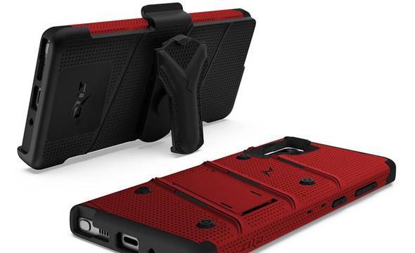 Zizo Bolt Cover - Pancerne etui Samsung Galaxy Note 10 oraz podstawka & uchwyt do paska (Red/Black) - zdjęcie 4