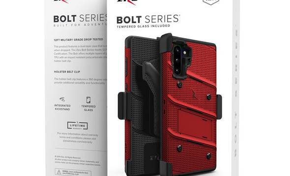 Zizo Bolt Cover - Pancerne etui Samsung Galaxy Note 10 oraz podstawka & uchwyt do paska (Red/Black) - zdjęcie 8