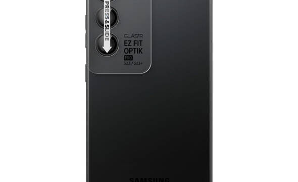 Spigen Optik Pro GLAS.TR EZ Fit Camera Protector 2-Pack - Szkło ochronne na obiektyw 2 szt. do Samsung Galaxy S23 / S23+ (Czarny) - zdjęcie 1