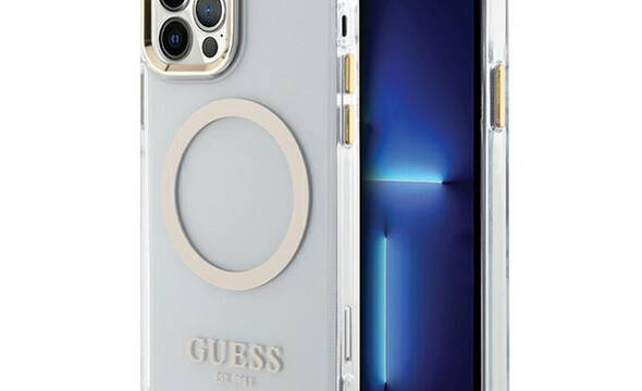Guess Metal Outline MagSafe - Etui iPhone 12 / iPhone 12 Pro (przezroczysty / z - zdjęcie 1