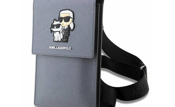 Karl Lagerfeld Saffiano NFT Karl & Choupette - Torba na smartfona i akcesoria (srebrny) - zdjęcie 1