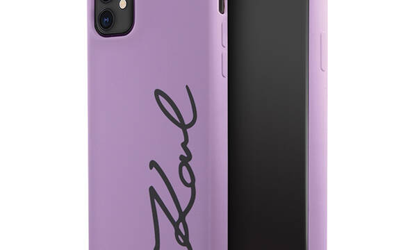 Karl Lagerfeld Silicone Signature - Etui iPhone 11 (Fioletowy) - zdjęcie 1