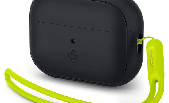 Spigen Silicone Fit Strap -  Etui do Apple AirPods Pro 1 / 2 (Czarny / Zielony) - zdjęcie 1
