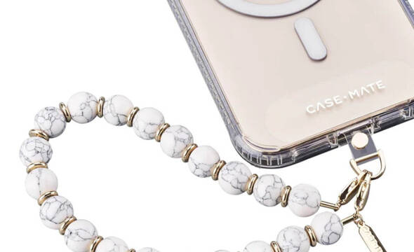 Case-Mate Beaded Phone Wristlet - Uniwersalna smyczka do telefonu (White Marble) - zdjęcie 1