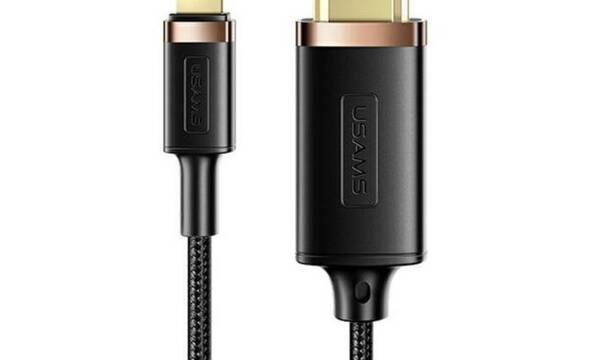 USAMS US-SJ509 - Kabel pleciony Lightning - HDMI 2m (czarny) - zdjęcie 1
