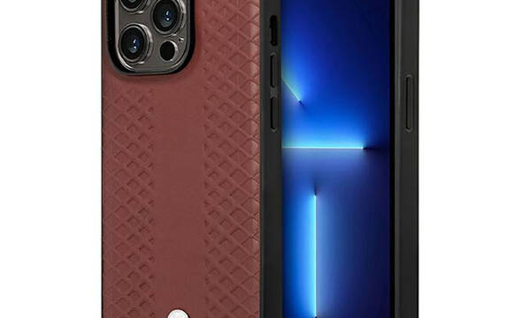 BMW Leather Diamond Pattern MagSafe - Etui iPhone 14 Pro (burgundowy) - zdjęcie 1