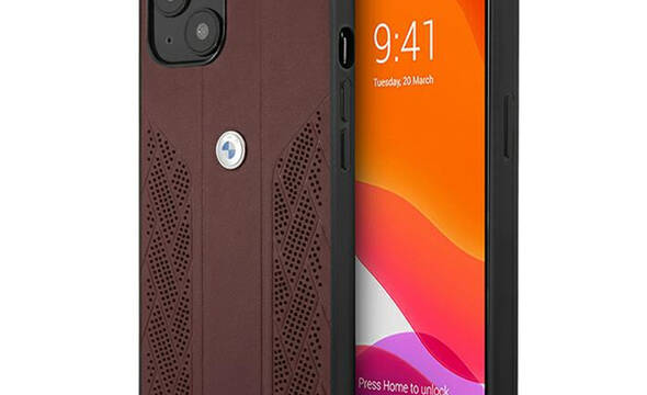 BMW Leather Curve Perforate HC - Etui iPhone 13 (czerwony) - zdjęcie 1