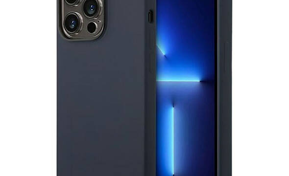 BMW Liquid Silicone Case Metal Logo MagSafe - Etui iPhone 14 Pro Max (granatowy) - zdjęcie 1