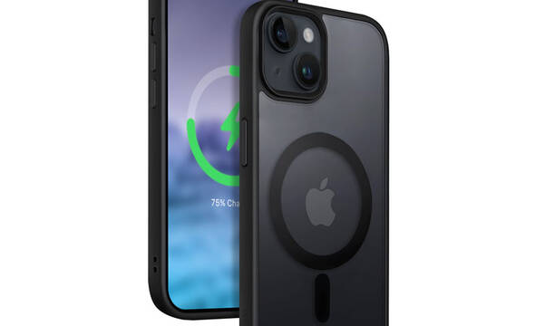 Crong Hybrid Frost MAG Cover - Etui iPhone 15 MagSafe (czarny) - zdjęcie 1