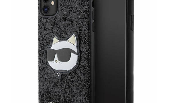 Karl Lagerfeld NFT Glitter Choupette Patch - Etui iPhone 11 (Czarny) - zdjęcie 1
