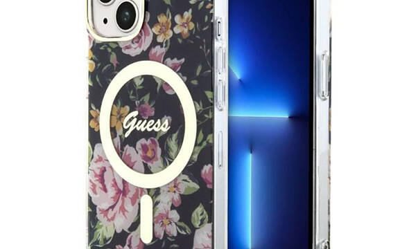 Guess Flower MagSafe - Etui iPhone 14 (Czarny) - zdjęcie 1