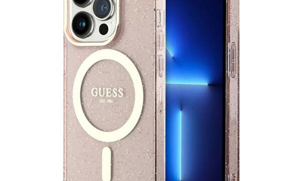 Guess Glitter Gold MagSafe - Etui iPhone 14 Pro (R - zdjęcie 1
