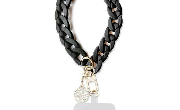 Guess Universal Big Hand Strap Acrylic 4G Charm - Uniwersalny pasek do telefonu (Czarny) - zdjęcie 1