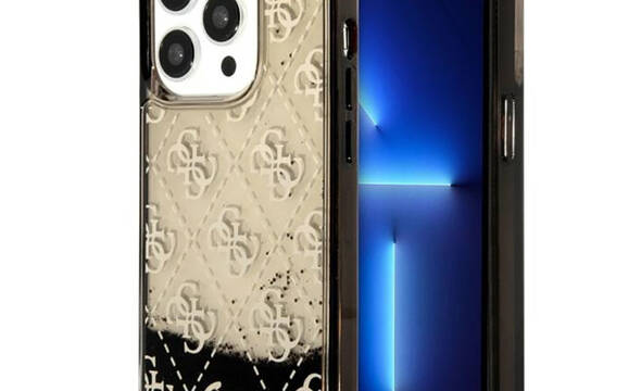 Guess Liquid Glitter Transculent 4G - Etui iPhone 14 Pro (Czarny) - zdjęcie 1