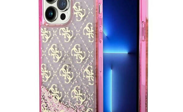 Guess Liquid Glitter Transculent 4G - Etui iPhone 14 Pro (R - zdjęcie 1