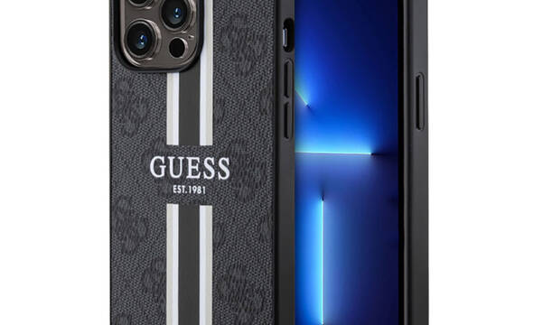 Guess 4G Printed Stripes MagSafe - Etui iPhone 13 Pro (Czarny) - zdjęcie 1