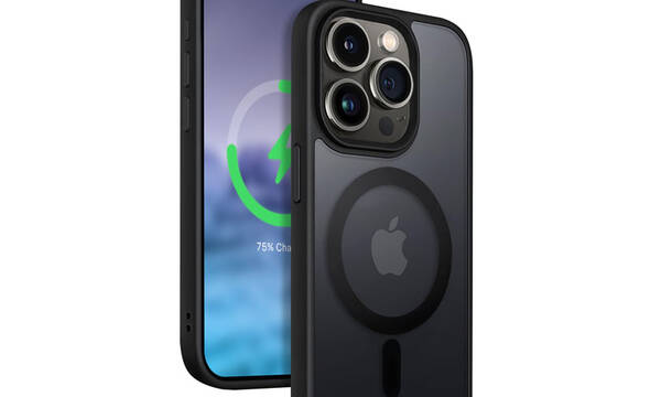 Crong Hybrid Frost MAG Cover - Etui iPhone 15 Pro MagSafe (czarny) - zdjęcie 1