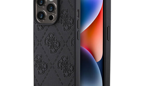 Guess Leather 4G Stamped - Etui iPhone 15 Pro (czarny) - zdjęcie 1