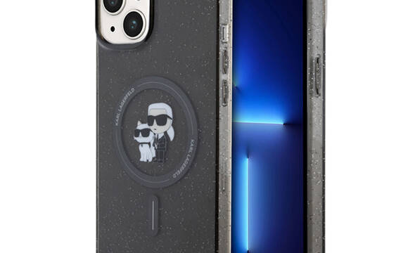 Karl Lagerfeld Karl & Choupette Glitter Magsafe - Etui iPhone 15 Plus (czarny) - zdjęcie 1