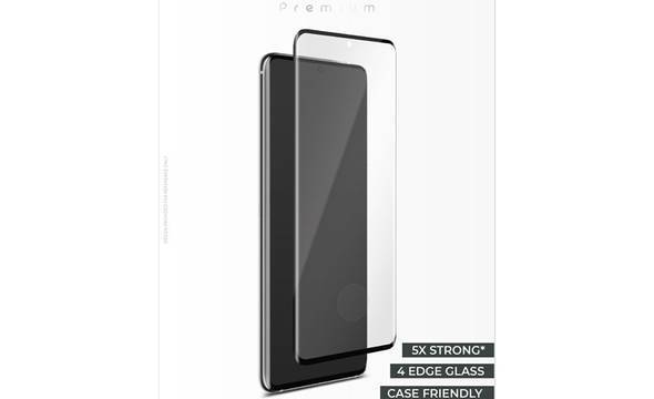 PURO Premium Full Edge Tempered Glass Case Friendly - Szkło ochronne hartowane na ekran Samsung Galaxy S20+ (czarna ramka) - zdjęcie 2