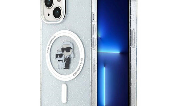 Karl Lagerfeld Karl & Choupette Glitter Magsafe - Etui iPhone 15 (przezroczysty) - zdjęcie 1