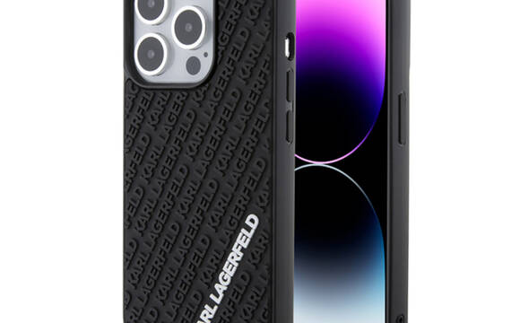 Karl Lagerfeld 3D Rubber Multi Logo - Etui iPhone 15 Pro (czarny) - zdjęcie 1