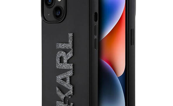 Karl Lagerfeld 3D Rubber Glitter Logo - Etui iPhone 15 (czarny) - zdjęcie 1