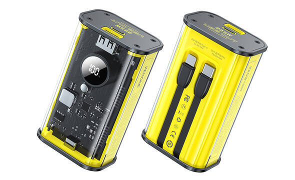 WEKOME WP-345 Vanguard Series - Power bank 10000 mAh Fast Charging z wbudowanym kablem USB-C & Lightning PD 20W + QC 22.5W ( - zdjęcie 1